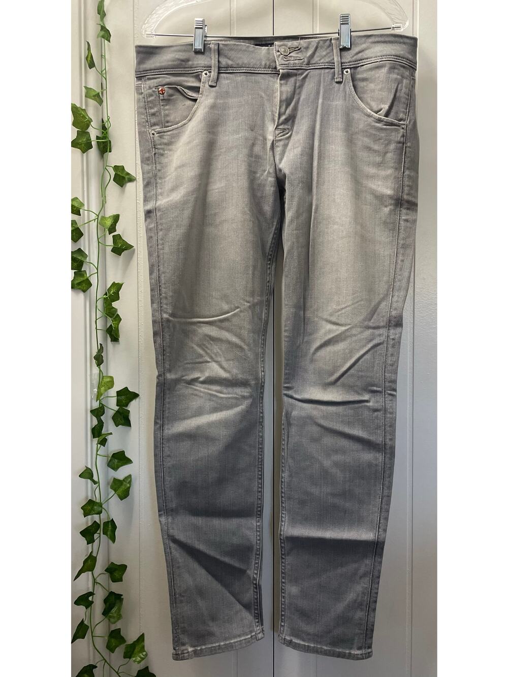 Women Stone Grey Hudson Collins Denim Min Rise Skinny Jeans Size 32